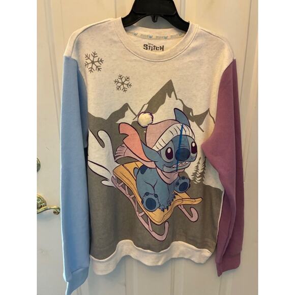 Disney Stitch Graphic Fleece Pullover Sweatshirt Sz Large NWTs - Picture 6 of 6
